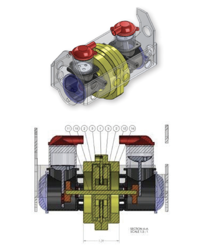 Preliminary designs of the integrated oxygen concentrator solution with ECM’s PCB stator quiet motor.